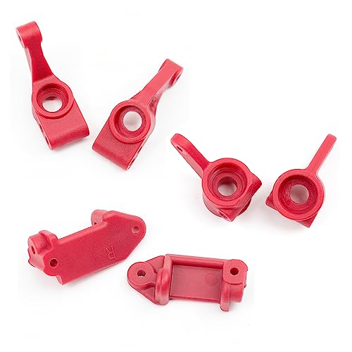 Hapivida Metallfrontlenker Lenkknöchel C Hubs Caster Blöcke Heckstummel Achsen Träger Aus Verriegelung Set Ersatz für Schrägstrich 2WD VXL (Rot) von Hapivida