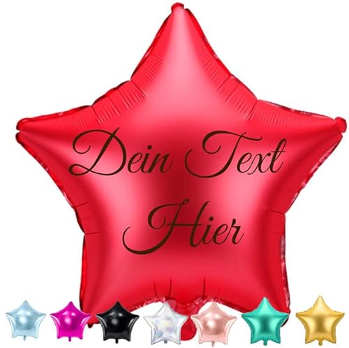 Sternförmiger Ballon mit Ihrer Wunschaufschrift – personalisierte Geschenke mit eigenem Text für Valentinstag, Geburtstag, Jubiläum – geeignet für Helium oder Luft von Happenings