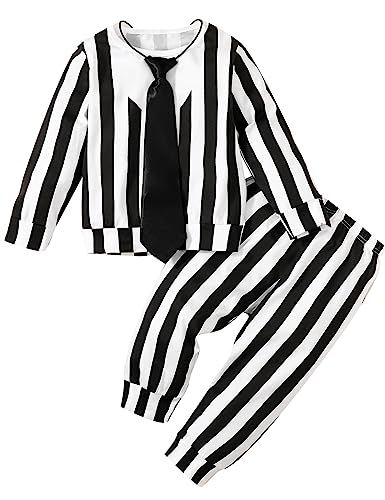 Halloween-Kostüm für Kleinkinder, Jungen, schwarz-weiß gestreift, Kostüm, Kostüm, Kostüm, Kostüm, Kostüm, 2 Jahre Halloween-Kostüm für Kleinkinder, Jungen, schwarz-weiß gestreift, Kostüm, Kostüm, Kostüm, Kostüm, Kostüm, 2 Jahre von Happidoo