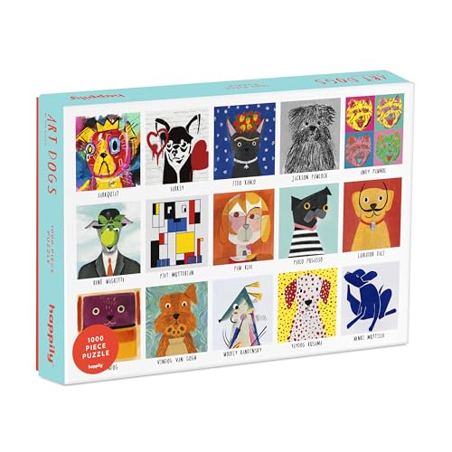 Art Dogs 1000 Teile Puzzle für Erwachsene | Hochwertiges 100% recyceltes Brett | Hund 1000 Teile Puzzle für Erwachsene | Geschenk für Hundeliebhaber | Happily Puzzles von Happily
