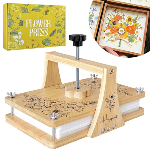 Happinit Großes Blumenpress-Set, 6 Schichten, 27,9 x 17,8 cm, gleichmäßiger Druck für DIY-Kunst, Pressen für Erwachsene, Trockenpflanzenkonservierung für Bastelliebhaber Happinit Großes Blumenpress-Set, 6 Schichten, 27,9 x 17,8 cm, gleichmäßiger Druck für DIY-Kunst, Pressen für Erwachsene, Trockenpflanzenkonservierung für Bastelliebhaber von Happinit