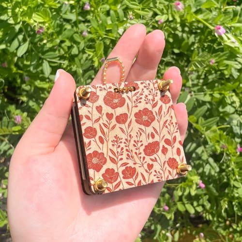 Happinit Taschenblumenpresse, kleine Blumenpresse, Mikroblumenpresse, Mini-Pflanzenkonservierungs-Kit für Kunst- und Handwerksliebhaber (Gold) von Happinit