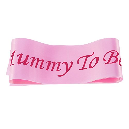 Happium „Mummy to Be“-Schärpe, Babyparty-Satin-Schärpe „Mum to Be“-Schärpe, Babyparty-Geschenk, Partyzubehör für Mama (Rosa) von Happium