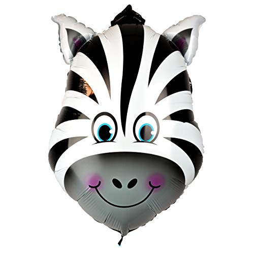 Happium 61 cm Dschungelsafari, Bauernhoftier-Folienballon, Tiere, Luftballons, Tiere, Kindergeburtstag, perfekt für Kindergeburtstag, Party-Dekoration (Zebra) von Happium