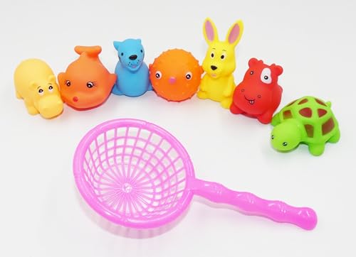Happium Bad Squeaky Toys Mini Tiere Gummi 7 Stück Squeaky Toys mit Fangnetz Bad Spielzeug Planschbecken Pool Spiel Sommer Wasser Spaß Spielzeug für Kinder Happium Bad Squeaky Toys Mini Tiere Gummi 7 Stück Squeaky Toys mit Fangnetz Bad Spielzeug Planschbecken Pool Spiel Sommer Wasser Spaß Spielzeug für Kinder von Happium