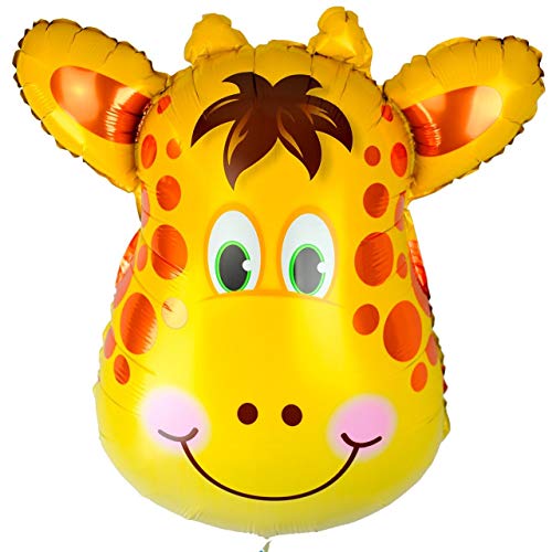 Happium Folienballon mit Dschungelsafari, Bauernhoftiere, Luftballons, Tiere, Kindergeburtstag, perfekt für Kindergeburtstag, Party-Dekoration (Giraffe) von Happium