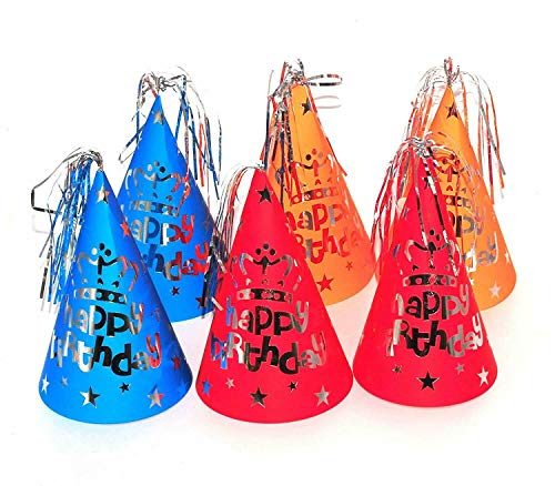 Happium Partyhüte Happy Birthday, Papierkegel mit Folienoberseite, bunte, festliche Kappen für lustige Feiern, 10 Stück, bunte festliche Kappen für lustige Feiertage für Kinder und Erwachsene. Happium Partyhüte Happy Birthday, Papierkegel mit Folienoberseite, bunte, festliche Kappen für lustige Feiern, 10 Stück, bunte festliche Kappen für lustige Feiertage für Kinder und Erwachsene. von Happium
