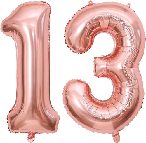 Happium Rosegold Folienballons - 14 Zoll Zahlenballons 1 & 3 für Geburtstag & Hochzeitsfeier Happium Rosegold Folienballons - 14 Zoll Zahlenballons 1 & 3 für Geburtstag & Hochzeitsfeier von Happium