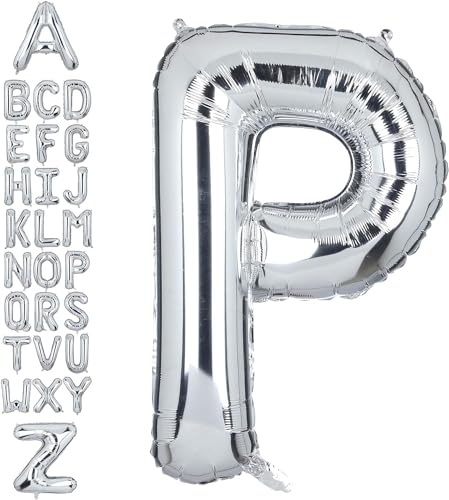 Happium Luftballons, 35,6 cm, Großbuchstabe P, Folien-Luftballons, einzelner Mylar-Ballon, Geburtstagsparty-Dekoration, Versorgung, Babyparty, Buchstabe P von Happium