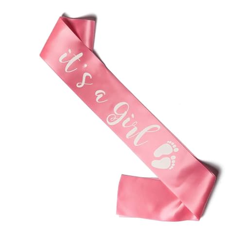 Happium Schärpe It's a Girl for a Baby Shower - Be Perfect for your Event, It's a Girl Pink von Happium