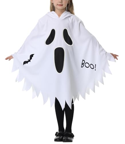Happy Cherry Halloween Umhang Geist Kinder Unisex Geisterkleindung Karneval Gespenst Faschingskleindung Gespenster Cape S von Happy Cherry