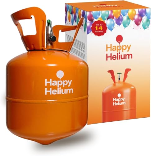 Happy Helium Gasflasche für 14 Luftballons – Helium Balloon Gas, Ballongas Flasche mit Füllventil für Geburtstag, Hochzeit & Party Happy Helium Gasflasche für 14 Luftballons – Helium Balloon Gas, Ballongas Flasche mit Füllventil für Geburtstag, Hochzeit & Party von Happy Helium