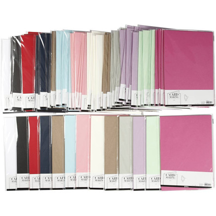 Karton, A4, Blatt 210x297 mm, 220 g, Sortierte Farben, 12x10 Pck/ 1 Pc Karton, A4, Blatt 210x297 mm, 220 g, Sortierte Farben, 12x10 Pck/ 1 Pc von Happy Moments