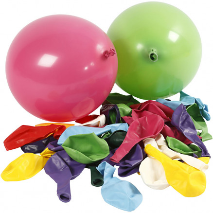 Luftballone, D: 23cm, 100 Stk, Farbenmix von Happy Moments