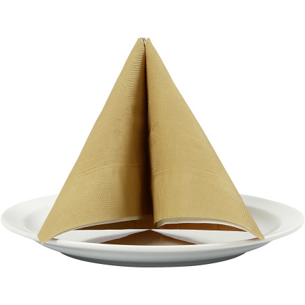 Servietten, Größe 40x40 cm, 60 g, Gold, 20 Stk/ 1 Pck Servietten, Größe 40x40 cm, 60 g, Gold, 20 Stk/ 1 Pck von Happy Moments