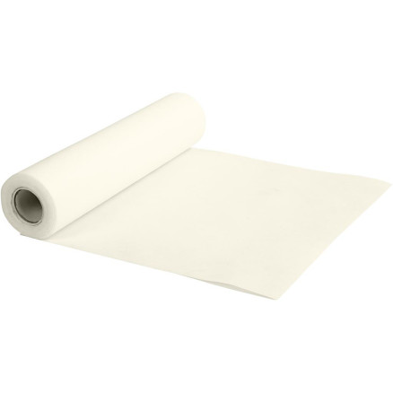 Tischläufer aus Stoff-Imitat, B 35 cm, 70 g, Creme, 10 m/ 1 Rolle von Happy Moments