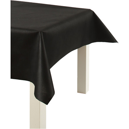 Tischtuch aus Stoffimitat, B 125 cm, 70 g, Schwarz, 10 m/ 1 Rolle von Happy Moments