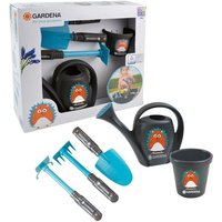 Happy People Gardena Starter Set Rechen/Schaufel/Hacke/Gießkanne/Eimer schwarz/blau/orange von Happy People GmbH & Co.KG