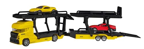 ADAC DieCast Transporter, Größe ca. 29x5x7 cm, 4-teliges Set bestehend aus: DieCast LKW, DieCast Anhänger mit 2 Ebenen und 2 DieCast Autos je 7 cm, bewegliche Teile, Freilauf ADAC DieCast Transporter, Größe ca. 29x5x7 cm, 4-teliges Set bestehend aus: DieCast LKW, DieCast Anhänger mit 2 Ebenen und 2 DieCast Autos je 7 cm, bewegliche Teile, Freilauf von Happy People