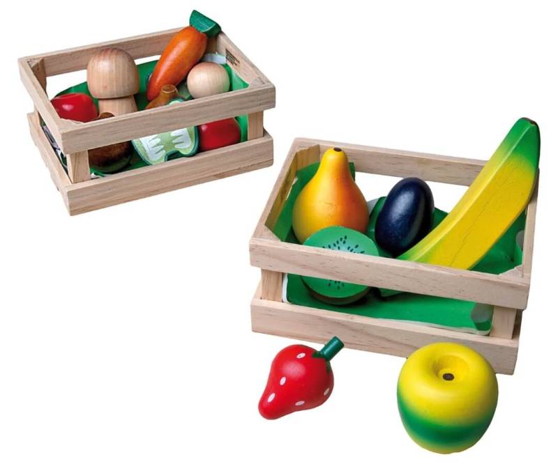 Holzkorb-Set, mit Obst oder Gemüse aus Holz von Happy People