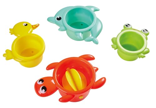 Vier Stapelbecher, Frosch, Ente, Delfin, Schildkröte Vier Stapelbecher, Frosch, Ente, Delfin, Schildkröte von Happy People