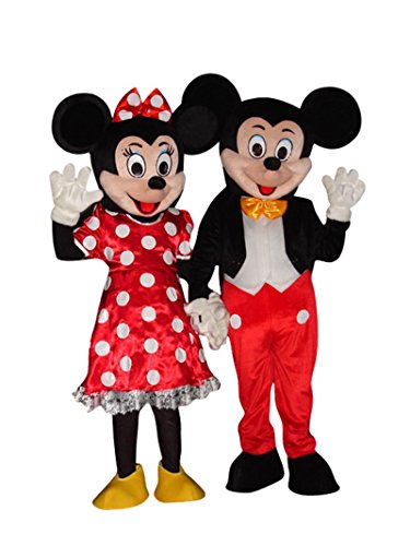 Mickey Maus und Minnie Maus, Halloween, Erwachsene, Maskottchen-Kostüm Cosplay (Mickey Mouse und Minnie Maus) von Happy Shop