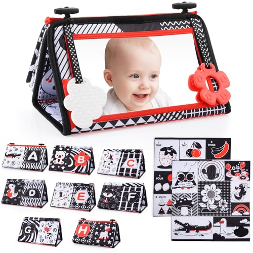 HappyGoLucky Baby Spielzeug 0-12 Monate, Baby Spiegel mit Knisterbuch Kontrast Schwarz Weiss Bauchlage Spielzeug Kontrastbuch Baby Sensorik Montessori Spielzeug Baby Weihnachten Geschenke zur Geburt HappyGoLucky Baby Spielzeug 0-12 Monate, Baby Spiegel mit Knisterbuch Kontrast Schwarz Weiss Bauchlage Spielzeug Kontrastbuch Baby Sensorik Montessori Spielzeug Baby Weihnachten Geschenke zur Geburt von HappyGoLucky