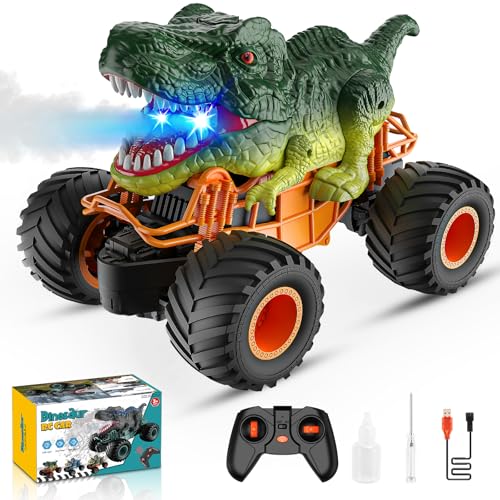 HappyGoLucky Dinosaurier Spielzeug ab 3-10 Jahre Junge, Monstertruck Ferngesteuertes Auto ab 3 4 5 6 7 8 Jahre RC Auto mit Sprühneb, Musik, LED-Leuchten, Outdoor Spielzeug Weihnachten Geschenk Kinder HappyGoLucky Dinosaurier Spielzeug ab 3-10 Jahre Junge, Monstertruck Ferngesteuertes Auto ab 3 4 5 6 7 8 Jahre RC Auto mit Sprühneb, Musik, LED-Leuchten, Outdoor Spielzeug Weihnachten Geschenk Kinder von HappyGoLucky