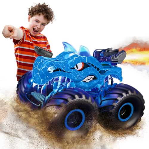 HappyGoLucky Ferngesteuertes Auto ab 3 4 5 6-8 Jahre, Dinosaurier Spielzeug ab 3-10 Jahre Junge RC Monstertruck Geschenk Junge 3 4 5 6 7 8-10 Jahre Kinderspielzeug ab 3-6 Jahre von HappyGoLucky