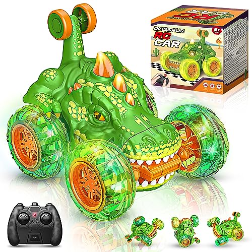 HappyGoLucky Ferngesteuertes Auto ab 3 4 5 6-8 Jahre, Spielzeug ab 3 4 5 6-10 Jahre Junge Outdoor Spielzeug Geschenk Junge 4 5 6 7 8-10 Jahre RC Auto Spielzeug für Draußen Dinosaurier Spielzeug von HappyGoLucky