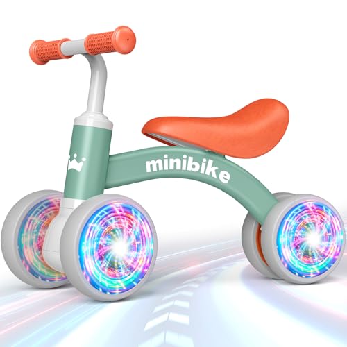 HappyGoLucky Kinder Laufrad ab 1 Jahr mit Weicher Sitz - Beleuchtung Balance Bike Trainer für 12-24 Monate Kinderspielzeug, Baby Spielzeug Lauflernrad Geschenke für 1 Jahre Geburtstag von HappyGoLucky
