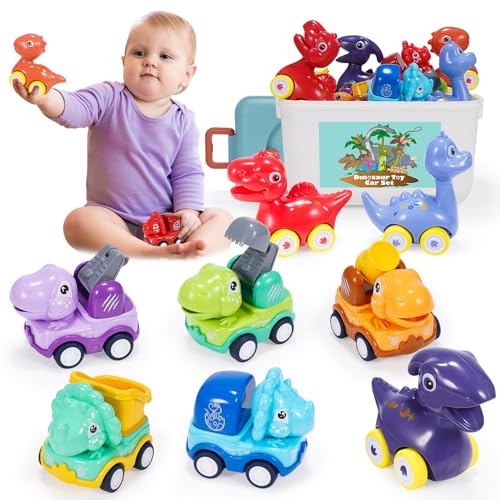 HappyGoLucky Kinderspielzeug ab 1 Jahr, Aufziehauto Spielzeug ab 2 3 Jahre Baby Auto Geschenk Kind 1 Jahr Dino Spielzeug Montessori Spielzeug Lernspielzeug ab 2 3 Jahre Kinder Geschenke von HappyGoLucky