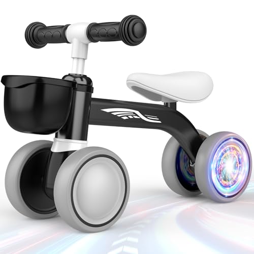 HappyGoLucky Laufrad mit Korb Spielzeug ab 1 2 Jahr Junge, Baby Lauflernrad ab 12-24 Mois, Farbige Reifen, Ultraleicht, Kinderspielzeug Geschenk 1 2 Jahr Junge Mädchen, Weihnachten Geschenk Kinder von HappyGoLucky