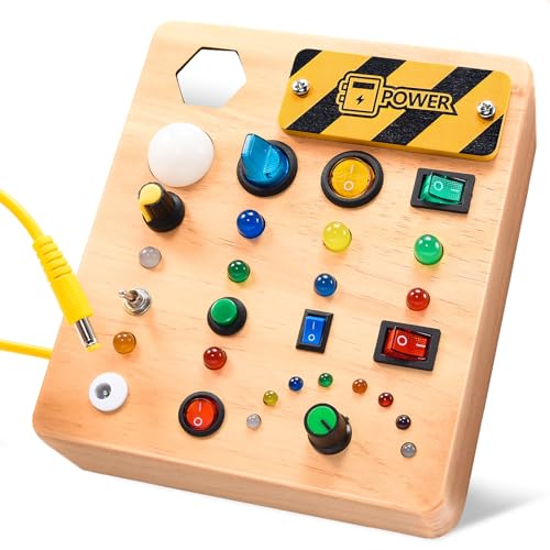 HappyGoLucky Montessori Spielzeug ab 1 2 3 Jahr, Kinderspielzeug ab 1 2 3 Jahre Activity Busy Board Holzspielzeug ab 1 Jahr Spiele ab 1 2 3 4 Jahre Motorikspielzeug Beschäftigung Autofahrt von HappyGoLucky