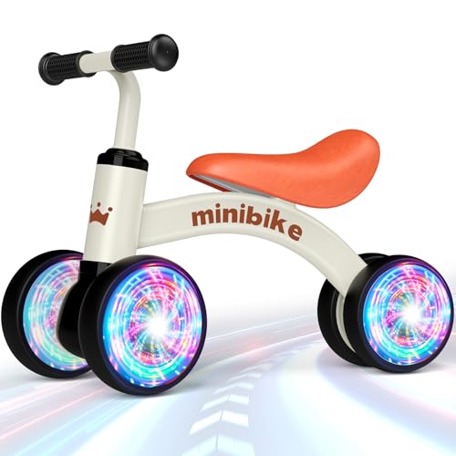 Kinder Laufrad ab 1 Jahr mit Weicher Sitz - Beleuchtung Balance Bike Trainer für 12-24 Monate Kinderspielzeug, Baby Spielzeug Lauflernrad Geschenke für 1 Jahre Geburtstag von HappyGoLucky