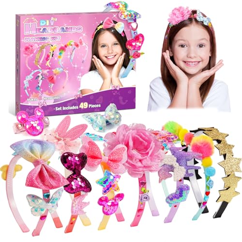 HappyKidsClub Bastelset Kinder ab 6-12 Jahre, Haarschmuck Mädchen Ostergeschenke Kinder Geschenk Mädchen 5-11 Jahre Basteln Mädchen Spielzeug ab 4-12 Jahre Mädchen Mitgebsel Kindergeburtstag von HappyKidsClub