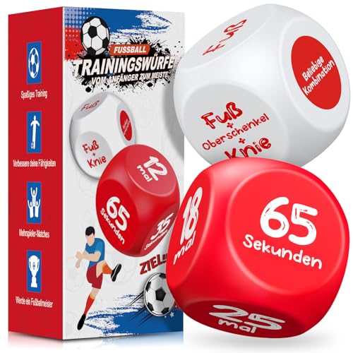 HappyKidsClub Fussball Trainingszubehör Geschenke Jungen (2 Stück), Fußball Geschenke Spielzeug für Jungs Mädchen 3-15 Jahre, Spaß Fussballtraining Spiel für Kinder, Jugendliche & Erwachsene von HappyKidsClub