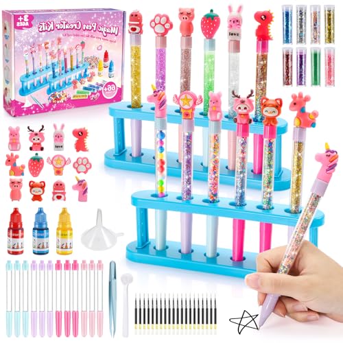 Personalisierte Geschenk Mädchen 4-12 Jahre, 12 Stück Stifte Kinder Bastelset Kinder 4-12 Jahre Spielzeug ab 4-10 Jahre Kreatives für Mädchen Basteln & Diy Bastelkoffer Geschenke zur Einschulung von HappyKidsClub