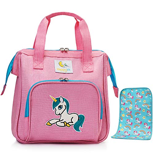 HappyVk- Rosa Puppen Wickeltasche mit Wickelunterlage- Puppenzubehör, süße Einhorn Stickerei HappyVk- Rosa Puppen Wickeltasche mit Wickelunterlage- Puppenzubehör, süße Einhorn Stickerei von HappyVk