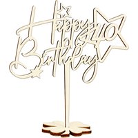 Cake Topper 40. Geburtstag im Sterndesign, Holz mit Fuß für nach der Torte auf den Tisch von Happygoods GmbH