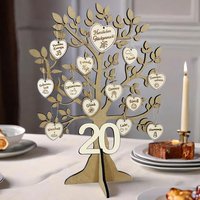 Geburtstagsbaum aus Holz zum 20. Geburtstag mit 16 Geburtstagswunsch-Herzchen + Holzkarte Geburtstagsbaum aus Holz zum 20. Geburtstag mit 16 Geburtstagswunsch-Herzchen + Holzkarte von Happygoods GmbH