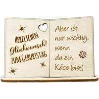 Holzkarte mit Standfuß und versch. Geburtstagssprüchen Geburtstagsspruch: Alter ist nur wichtig, wenn du ein Käse bist! Holzkarte mit Standfuß und versch. Geburtstagssprüchen Geburtstagsspruch: Alter ist nur wichtig, wenn du ein Käse bist! von Happygoods GmbH