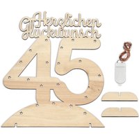 Leuchtender Aufsteller aus Holz zum 45. Geburtstag, mit 20 LEDs von Happygoods GmbH