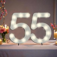 XXL Zahl weiß zum 55. Geburtstag, mit 40 LEDs, ca. 70cm x 50cm XXL Zahl weiß zum 55. Geburtstag, mit 40 LEDs, ca. 70cm x 50cm von Happygoods GmbH