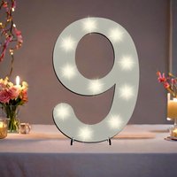 XXL Zahl weiß zum 9. Geburtstag, mit 20 LEDs, ca. 25cm x 50cm XXL Zahl weiß zum 9. Geburtstag, mit 20 LEDs, ca. 25cm x 50cm von Happygoods GmbH