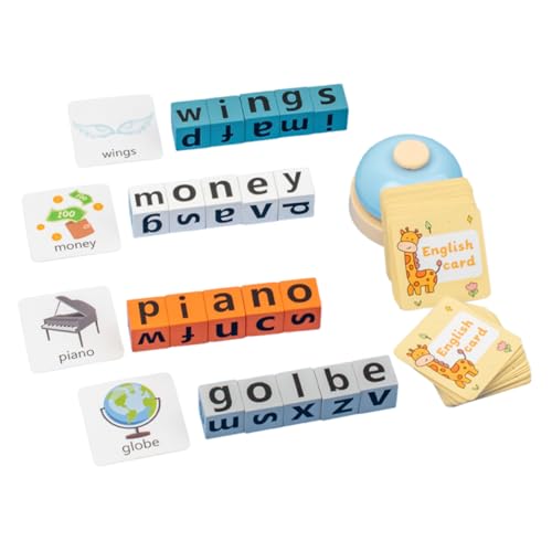 Happyyami 1 Satz Englisches Alphabet-buchstabierspiele Für Lernspiele Rechtschreibspiele Buchstabenblock Lernen Wortbuchstabierspielzeug Kinderwerkzeug Kinderspielzeug Holz von Happyyami