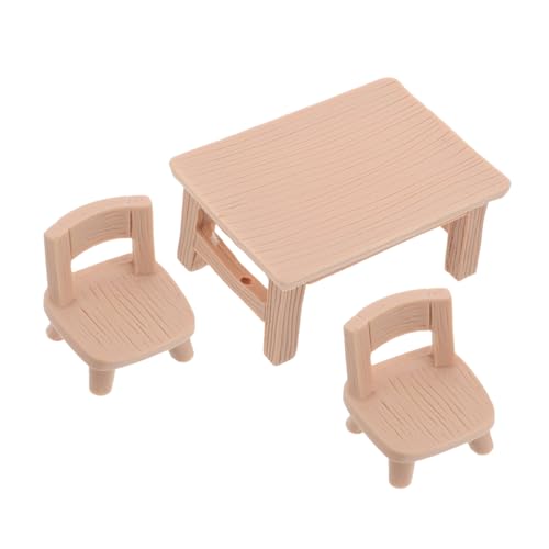 Happyyami 1 Set Miniaturstuhl Und Tisch Realistisches Harzmöbelmodell Für Dollhouse Decoration Fairy Garden Mini Village Accessoires DIY Handcraft Projects von Happyyami