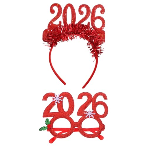 Happyyami 1 Set Silvesterparty-Stirnband und Brille: Bequeme Partybrille mit Haarspange – Silvesterfeiern, Urlaubsfoto-Requisiten Happyyami 1 Set Silvesterparty-Stirnband und Brille: Bequeme Partybrille mit Haarspange – Silvesterfeiern, Urlaubsfoto-Requisiten von Happyyami