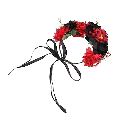 Happyyami 1 Stück Halloween Haarreif mit Simulation Rosenblüten Lustiges Kopfstück für Cosplay Hochzeiten Feste und Partys für Damen von Happyyami