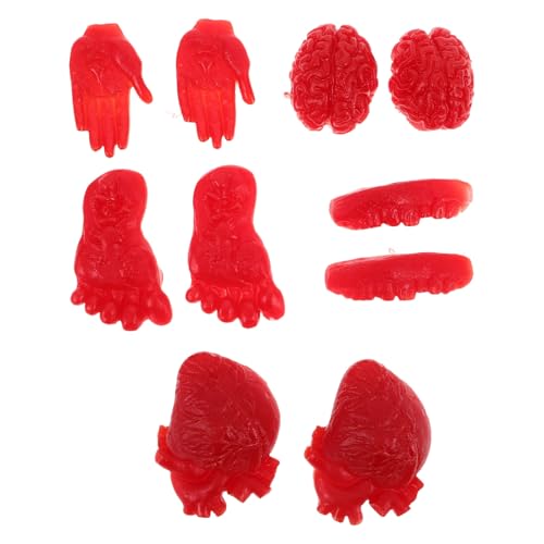 Happyyami 10 stücke Halloween Blut Requisiten Gefälschte Gruselige Abgetrennte Gebrochene Körperteile Für Halloween Spukhaus Zombie Party Dekorationen Lieferungen Rot von Happyyami